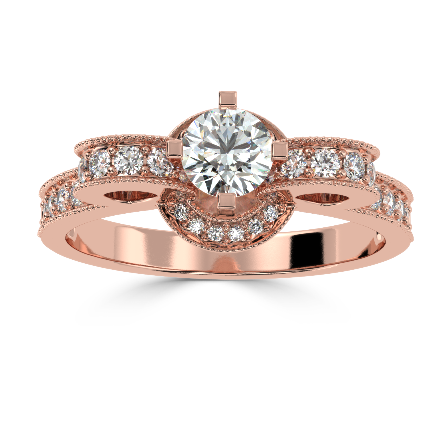 Buy 0.68Ct Vintage Halo Natural Diamond Ring | SolitaireKart
